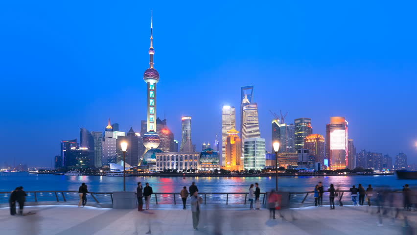 Cityscape of the Bund at Night in Shanghai, China image - Free stock ...