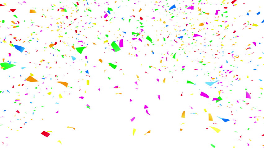 Animation Of Colorful Confetti Falling On White Background Stock 