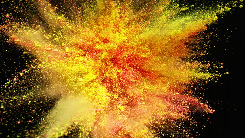 Download Yellow Powder Explosion Stock Footage Video (100% Royalty ...