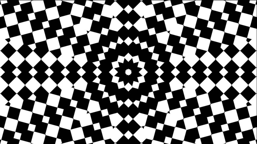 Black and White Kaleidoscope Stock Footage Video (100% Royalty-free ...