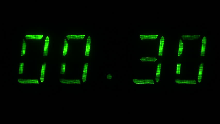 Computer Generated Animation Of Digital Alarm Clock LEDs Counting Down ...