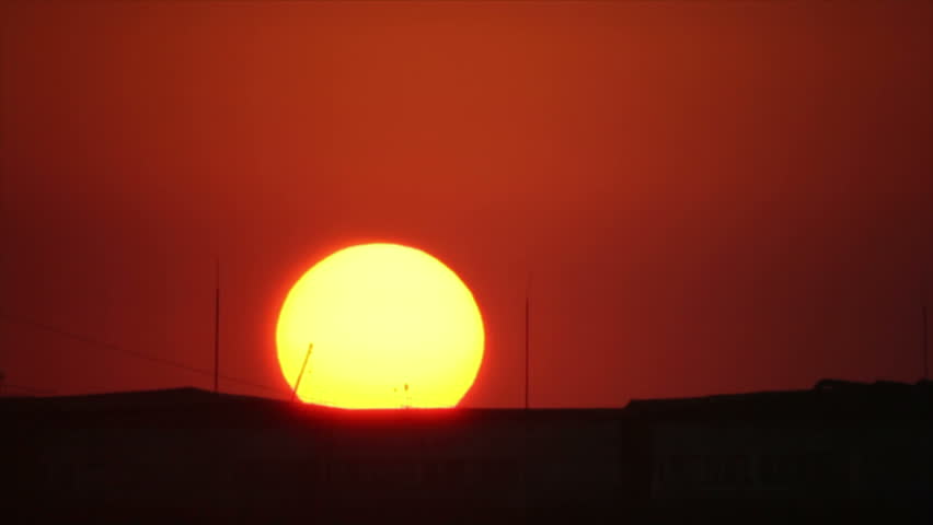 Sunrise Sun Appear from Curve Stock Footage Video (100% Royalty-free