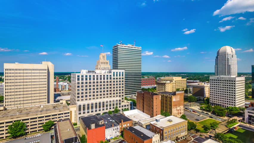 Winston-Salem, North Carolina, USA Skyline. Stock Footage Video ...