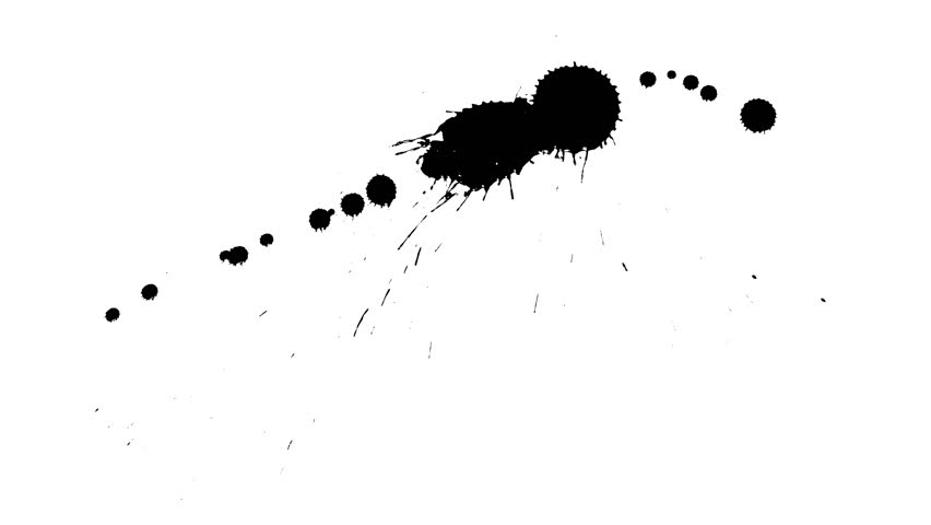 Black Ink Drops On White Paper Shooting With High Speed Camera, Phantom ...