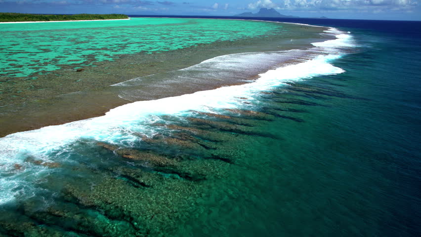 Aerial Tupai Bora Bora Society Islands French Polynesia Atoll Pacific ...