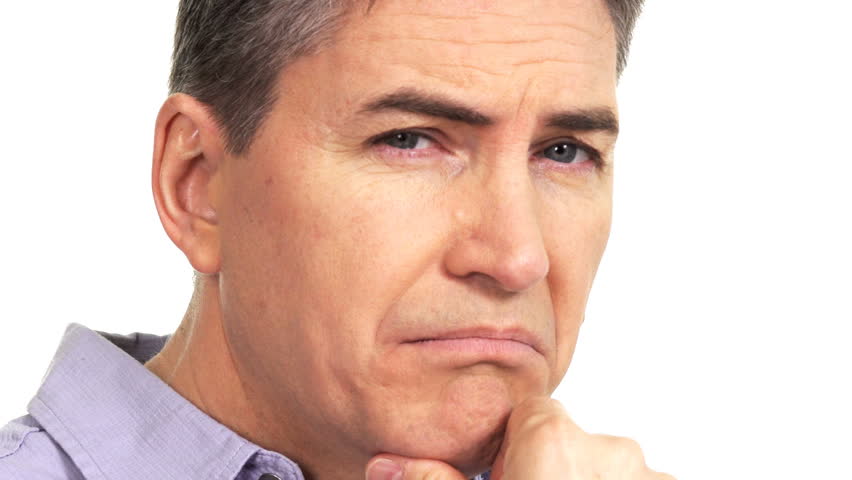 Cheerful Man Winking An Eye On White Background In Slow Motion Stock ...