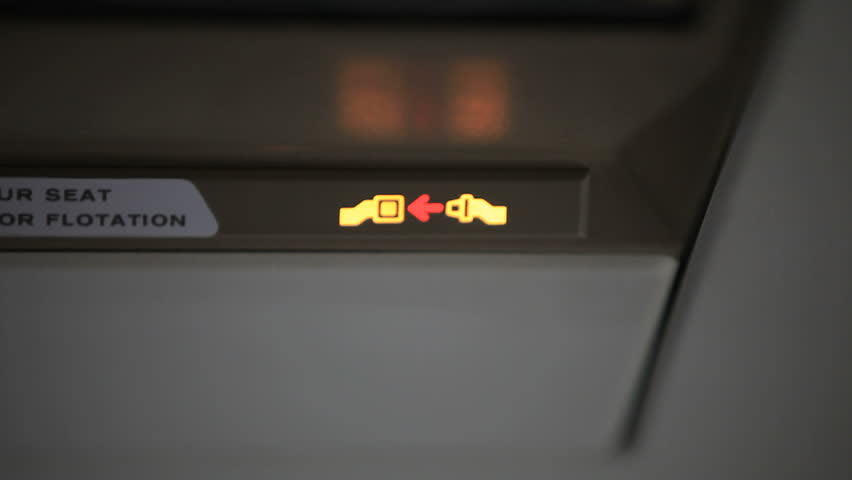 Fasten Seat Belt Sign Stock Footage Video | Shutterstock