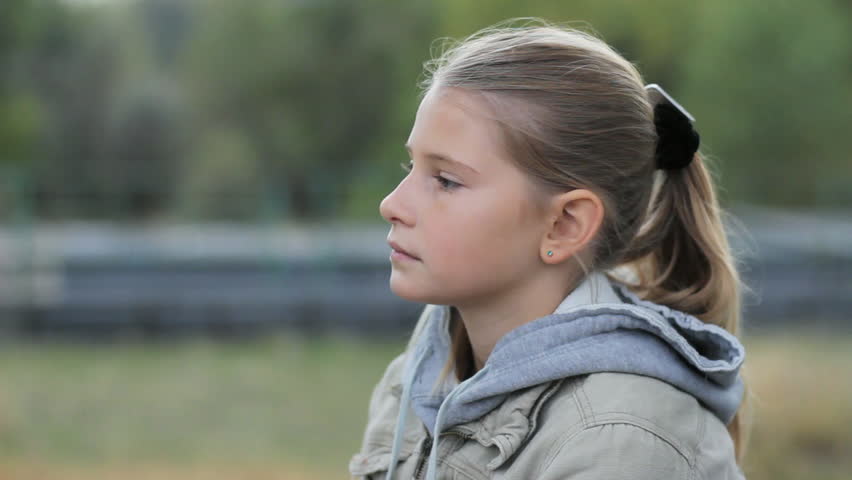 Sad Pensive Young Girl Looking Stock Footage Video (100% Royalty-free