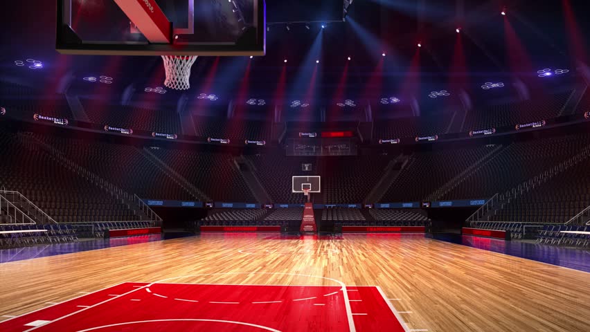 Basketball Court With People Fan. Sport Arena. Ready To Start ...