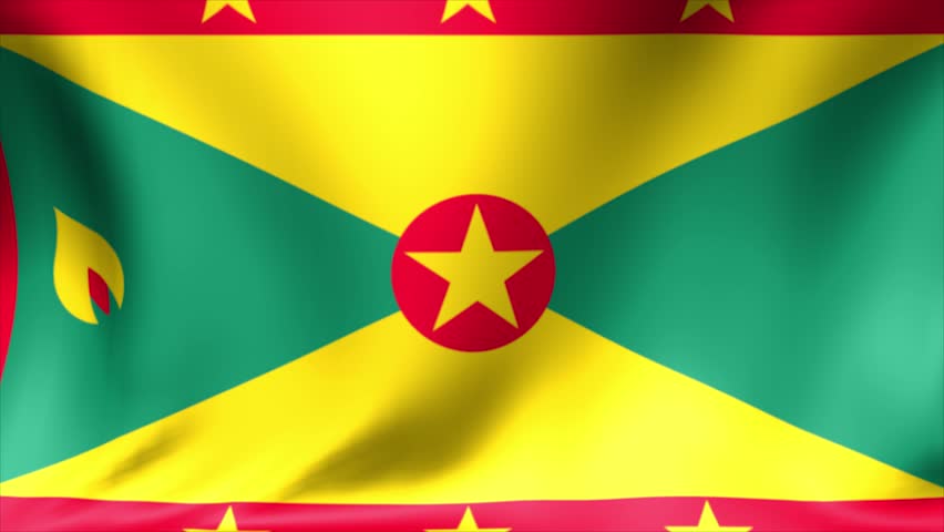 Grenada Flag Background Seamless Looping Stock Footage Video