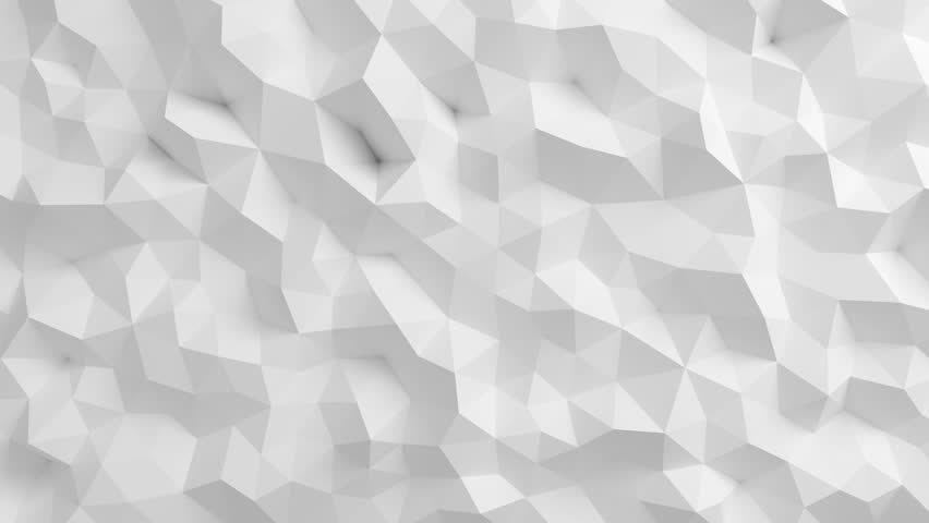 Polygonal Background Loop. 4K Video Abstract Seamless White Triangular