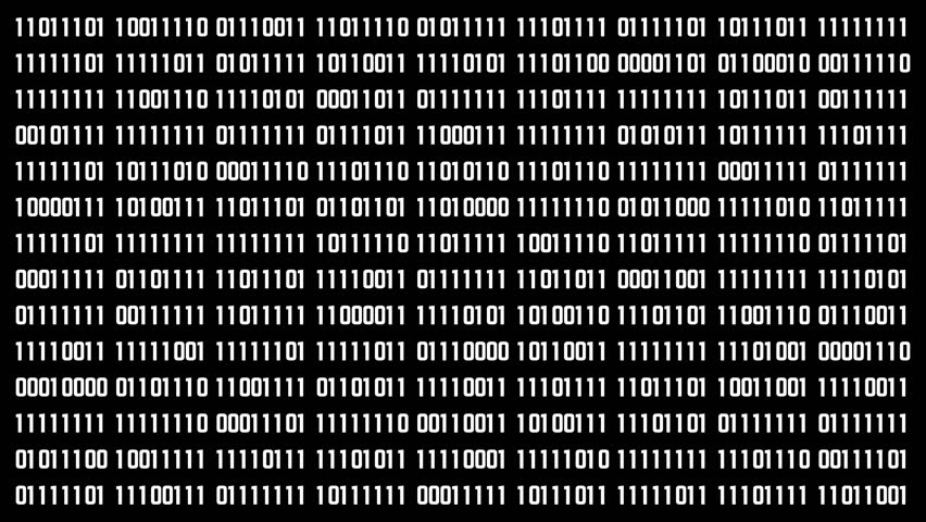 Binary Code Background. Camera Flying Through Binary Numbers And Words ...