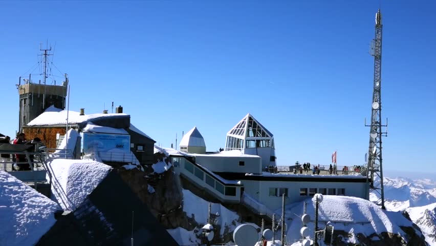 Summit Station Zugspitze Munchner Haus Stock Footage Video