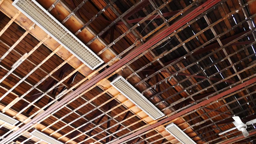 Exposed Ceiling Framing In An Stock Footage Video 100 Royalty Free 24023932 Shutterstock