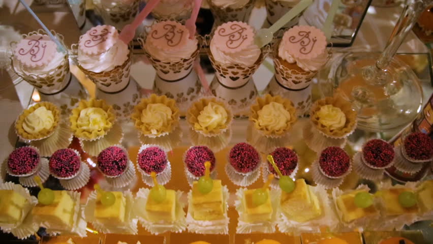 Delicious Wedding Reception Candy Bar Stock Footage Video 100