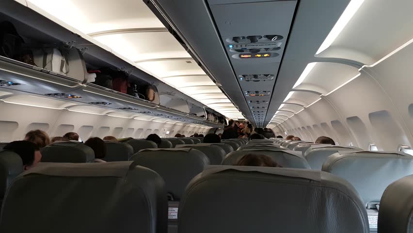 Empty Airplane Seats. Airplane Seats. Inside The Plane. Interior Of