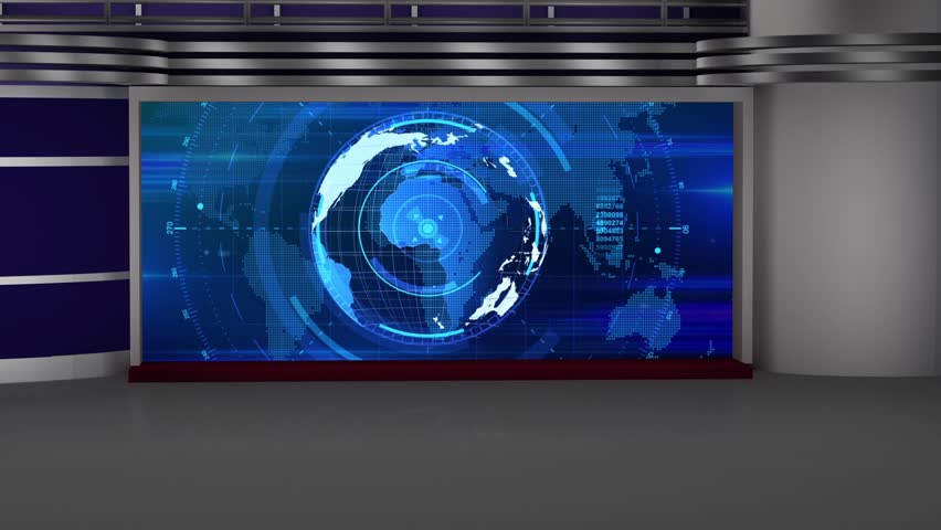 News Broadcast Tv Studio Background Stock Footage Video 100