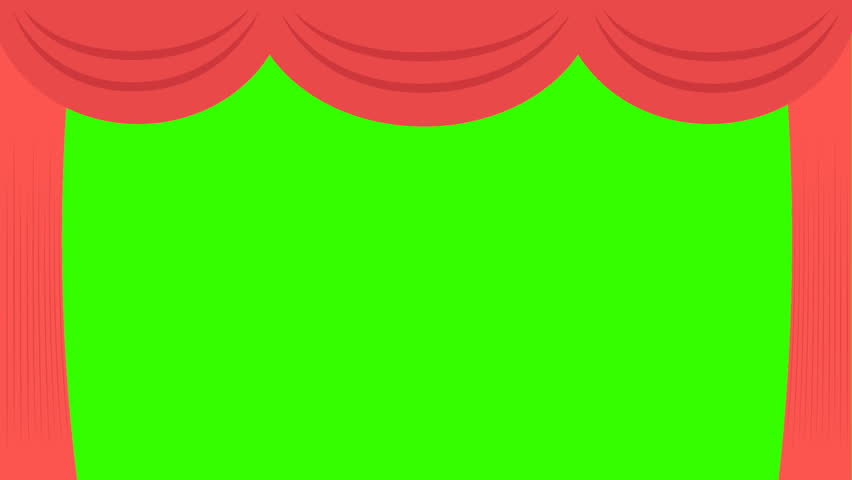Theater Curtain Openclose Green Screen Stock Footage Video 100