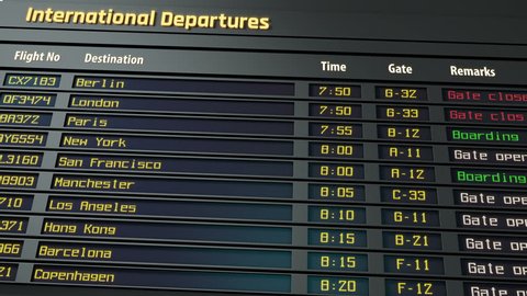 Departure Board With International Flight Stock Footage Video 100 Royalty Free Shutterstock