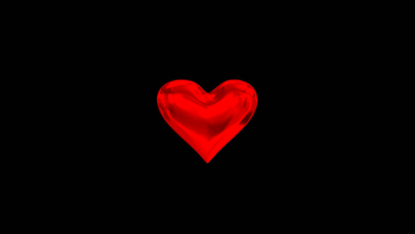 Animated Glossy Red Heart Spinning Against Transparent Background In 4k ...