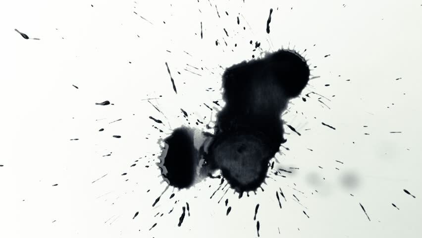 Black Ink Drops On White Paper Shooting With High Speed Camera, Phantom ...