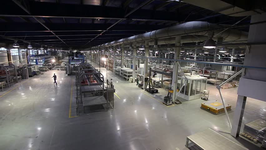 Stock video of industrial interior, conveyor, production room ... Stock video of industrial interior, conveyor, production room ...