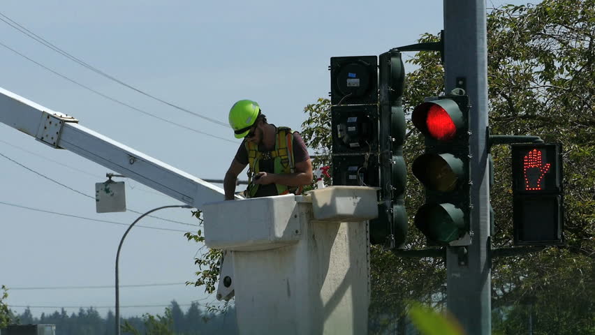 Light Fixture Repair Vancouver Lighting Designs Vancouver Bc Canada June 2018 A Traffic Light Technician