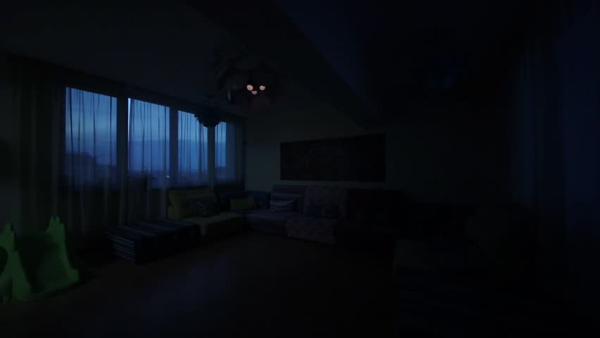 living room lights off