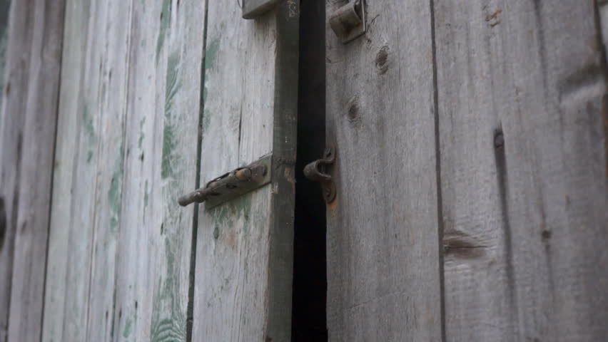 Person Closing Old Barn Door Stock Footage Video 100 Royalty