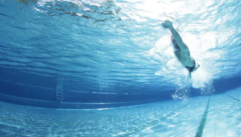 Underwater View Professional Swim Training In Swimming Pool Freestyle Crawl Underwater View Professional Swim Training In Swimming Pool Freestyle Crawl