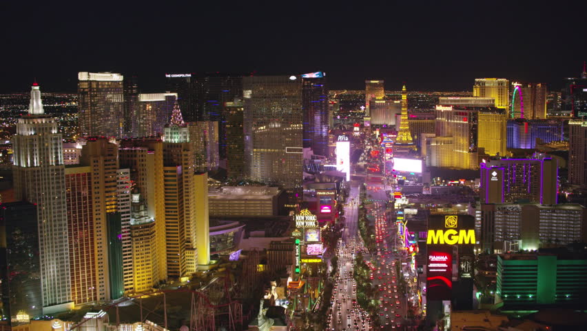 Las Vegas, Nevada Circa-2017, Aerial Stock Footage Video (100% Royalty