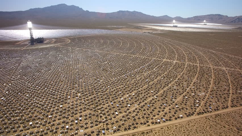 World Largest Solar Thermal Power Plant Aerial 02 Mojave Desert California Ivanpah Solar Power 2487