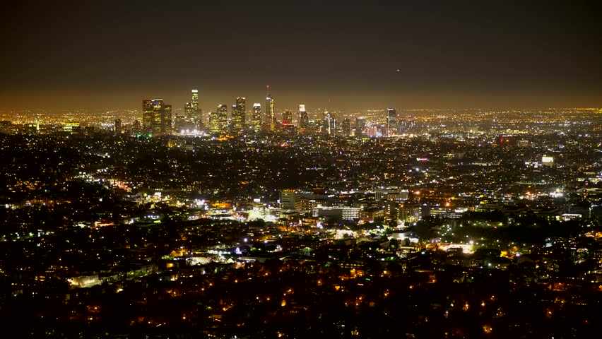 Time-lapse Of Los Angeles City Landscape At Night Stock Footage Video ...