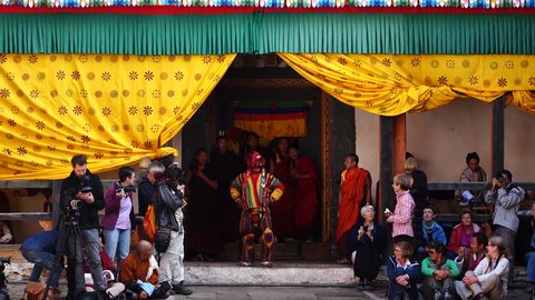 Bumthang, Bhutan - March, 2016: Tamshing Phala Chhoupa festival, Tamshing Monastery, nr Jakar