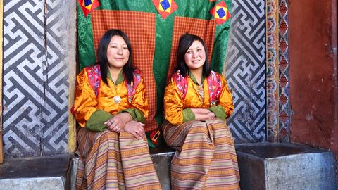 Bumthang, Bhutan - March, 2016: Tamshing Phala Chhoupa festival, Tamshing Monastery, nr Jakar
