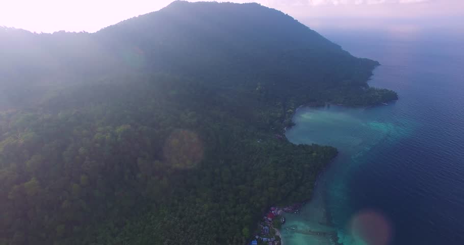 Iboih beach and the surrounding resorts on Pulau Weh, off North Sumatra, Indonesia