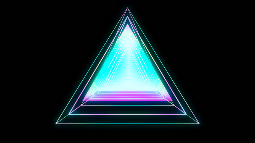 Glowing Triangular 3D UI Element With Alpha Channel. Illuminated ...