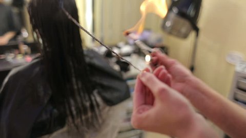 Burning Hair Open Fire Hair Treatment Stock Footage Video (100%  Royalty-free) 30081802 | Shutterstock