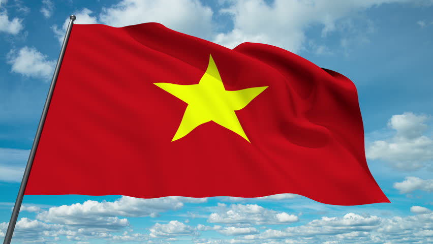 Vietnam Flag Waving Against Time-lapse Stock Footage Video (100% ...