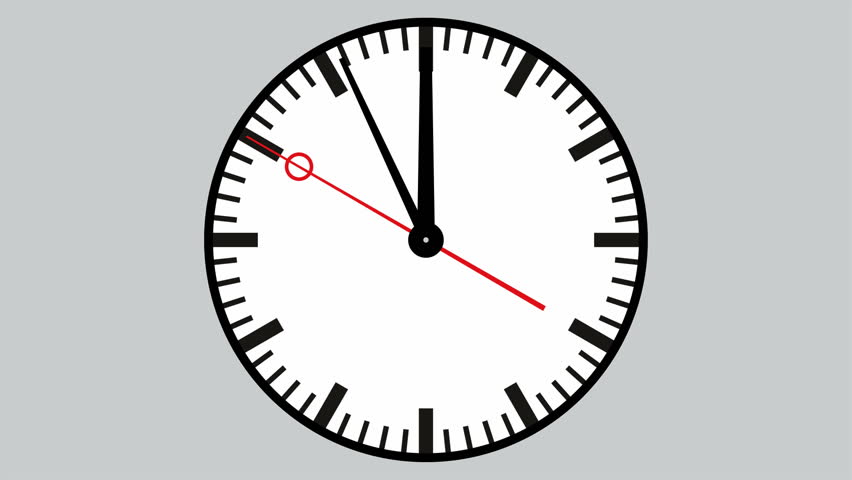 Stock video of animated clock showing five minutes to | 3053632 ...