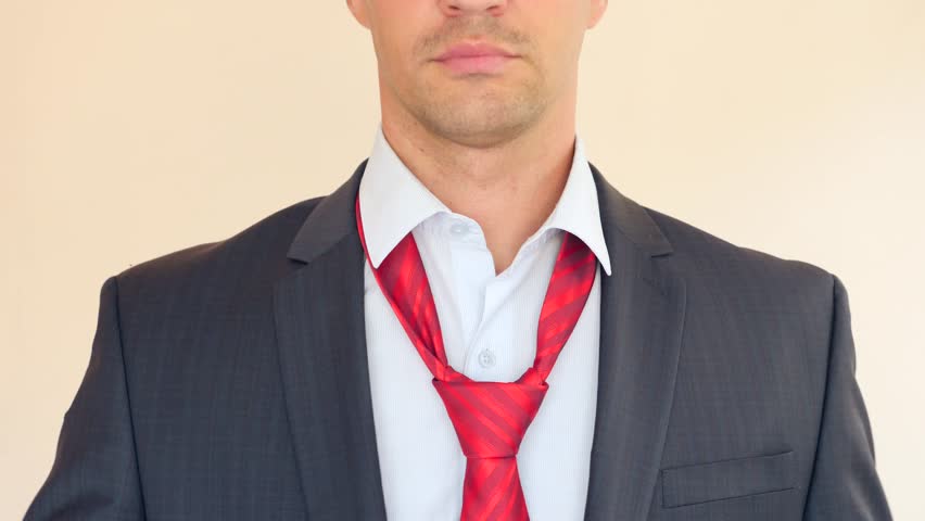 Businessman Sets His Red Tie Stock Footage Video 3291821 | Shutterstock