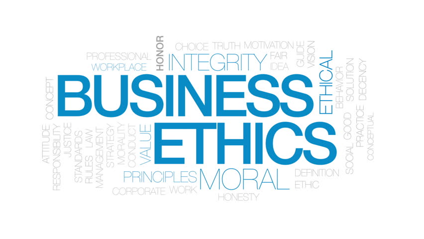 Business Ethics Animated Word Cloud, Text Design Animation. Stock 