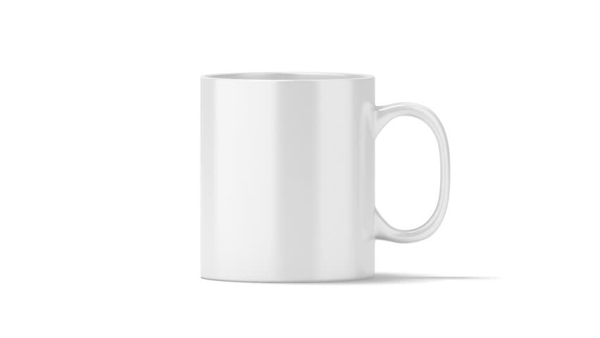 Blank White Coffee Mug Mockup Isolated Looped Rotation With All Blank White Coffee Mug Mock Up Isolated Front View Looped Rotation Clipping Mask