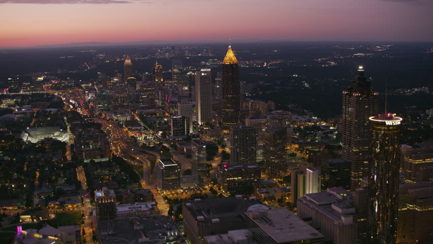 Atlanta, Georgia Circa-2017, Aerial View Stock Footage Video (100%