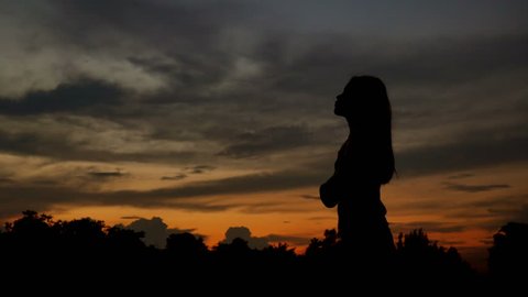 looking up at the sky silhouette