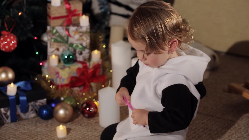 Cheerful Little Girl Draws A Stock Footage Video 100 Royalty Free 32156452 Shutterstock