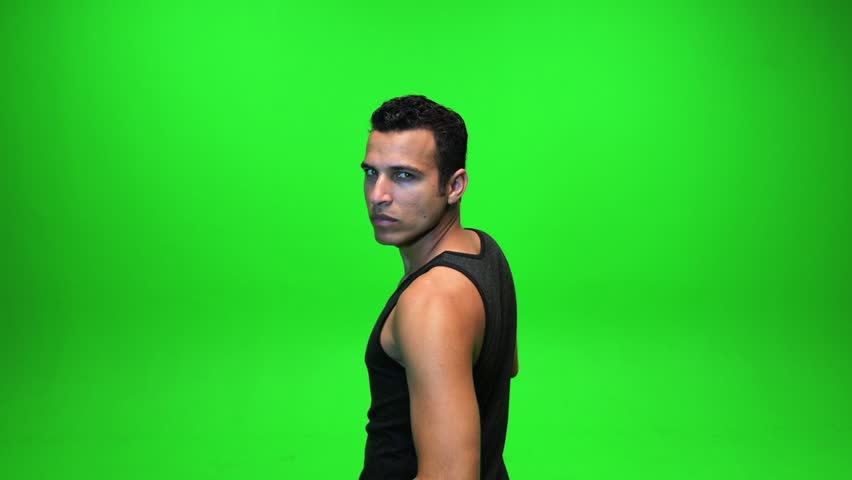 Man Isolated On Green Screen. Male Person People. Backgrounds. Handsome