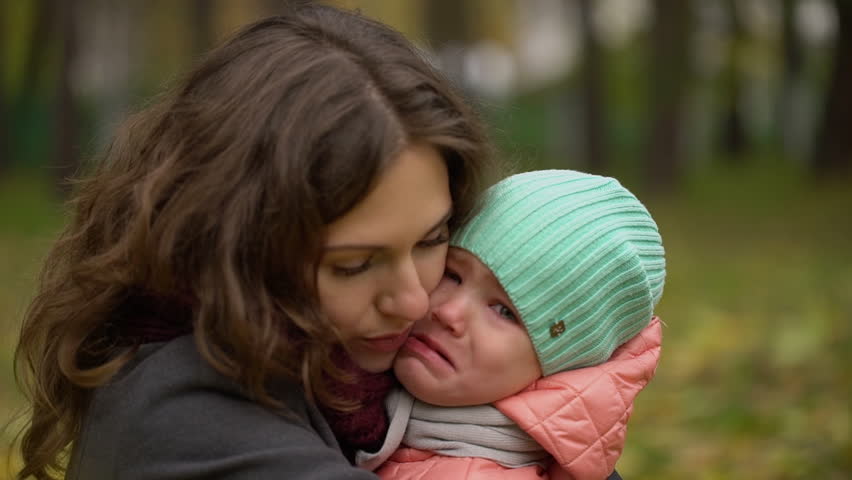 Hd00 14portrait Of Beautiful Young Woman With Crying Child In