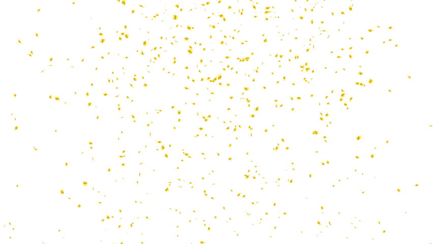 Gold Confetti - Loop, Alpha Stock Footage Video (100% Royalty-free