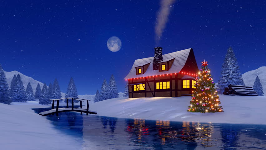 Cozy Illuminated Rustic House With Stockvideos Filmmaterial 100